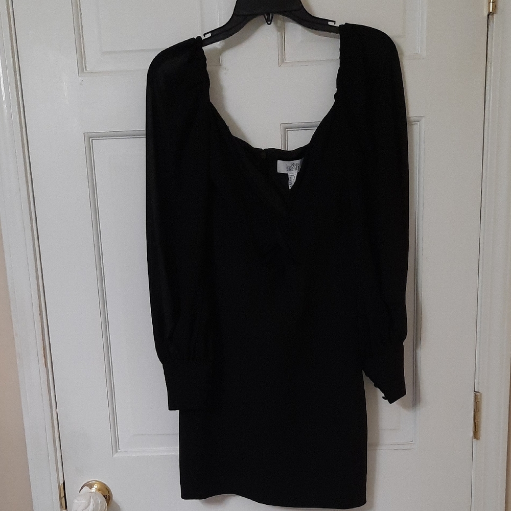 Badgley Mischka Black Long Sleeve Dress